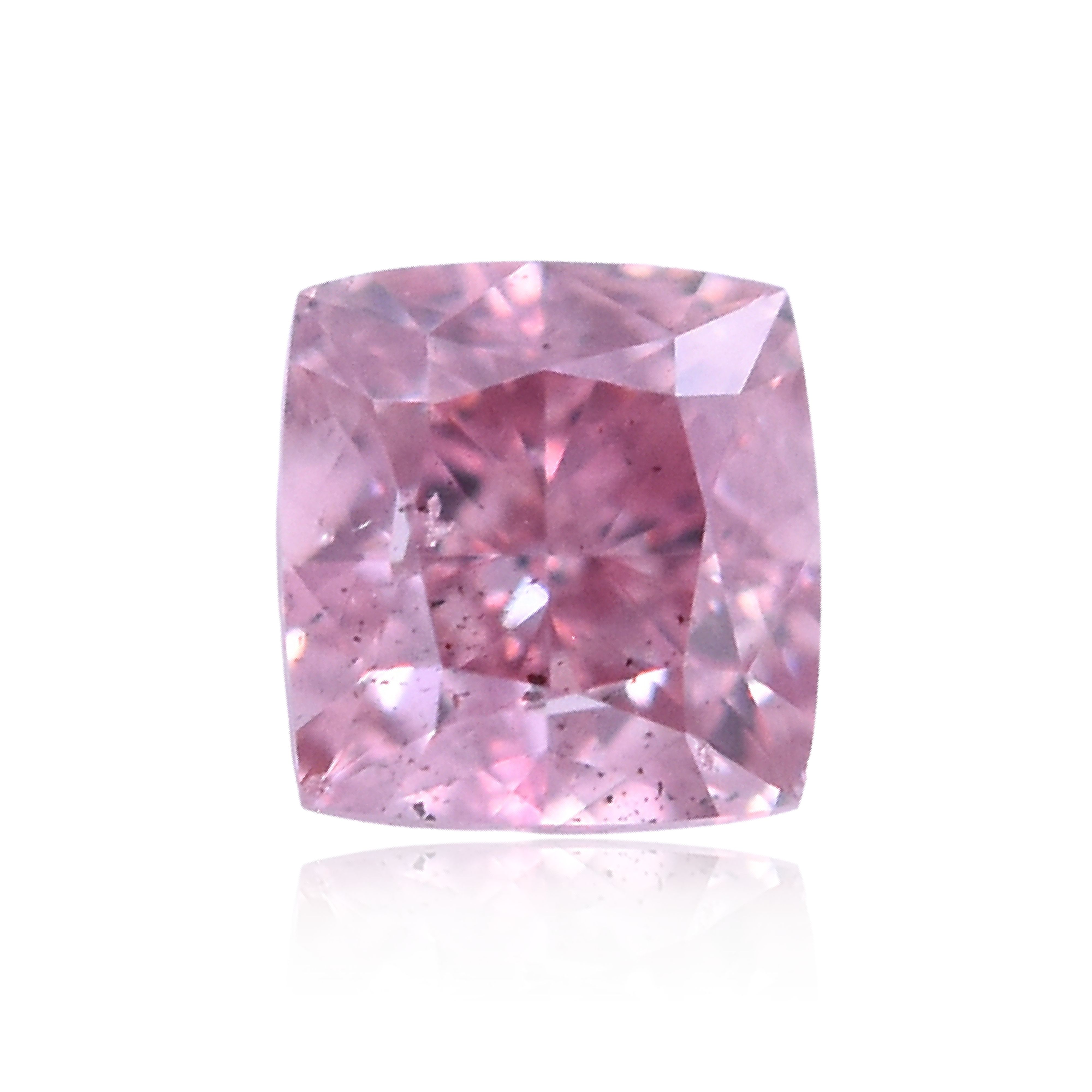 0.19 Carat Cushion brilliant Diamond Fancy Intense Orangey Pink SI2