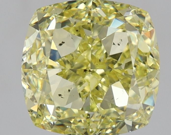 2.08 Carat Cushion brilliant Diamond Fancy Intense  Yellow SI2