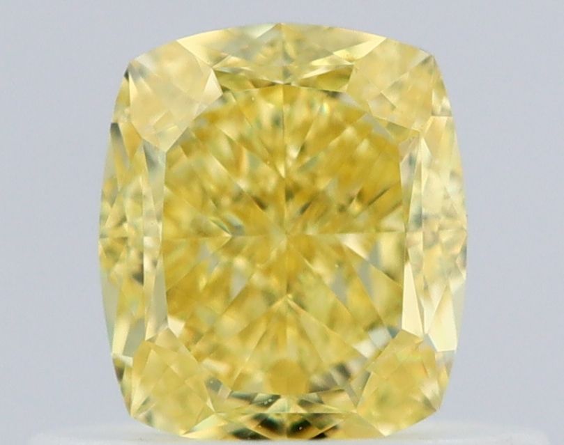 0.57 Carat Cushion brilliant Diamond Fancy Intense Yellow IF