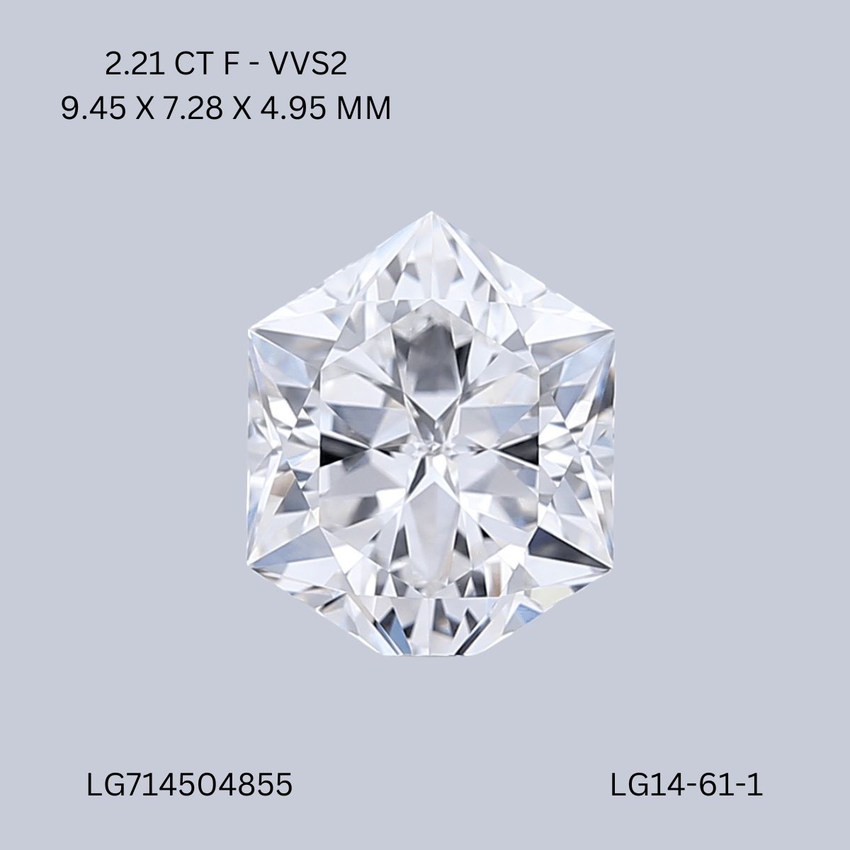 2.21 ct lab-grown Hexagonal Diamond