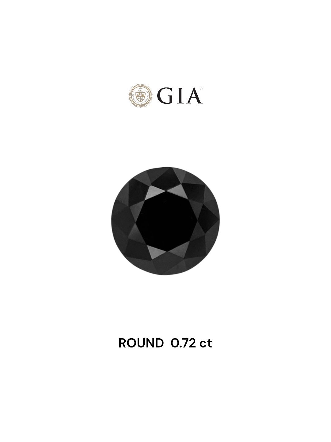 0.72 Carat Round Diamond Fancy Black VVS2