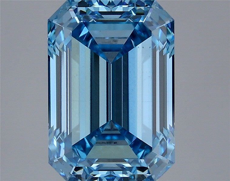 3.55 carat fancy vivid blue VS1 EX Cut IGI emerald diamond